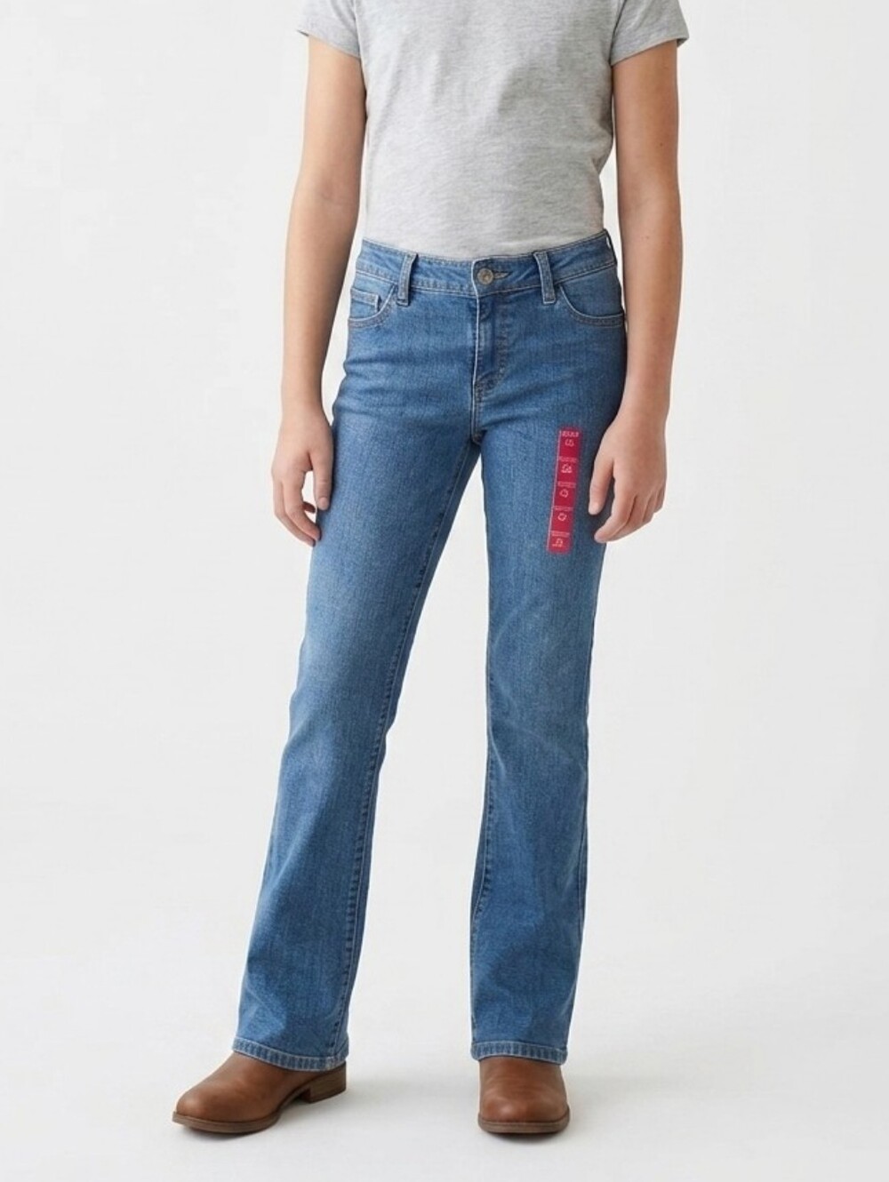 Girls' Blue Straight-Leg Jeans Faded Glory